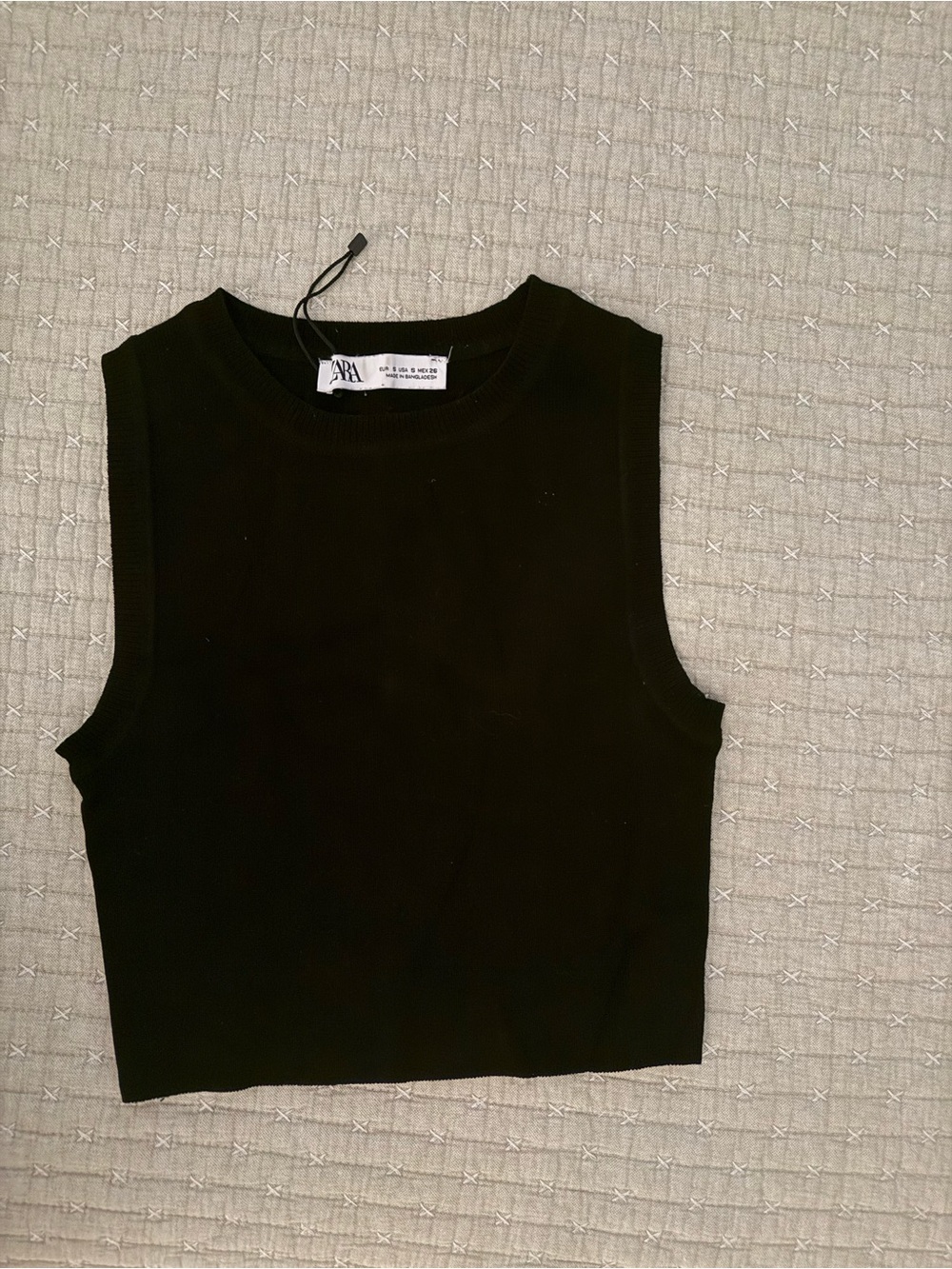 ZARA Black Ribbed Sleeveless Crop Tank